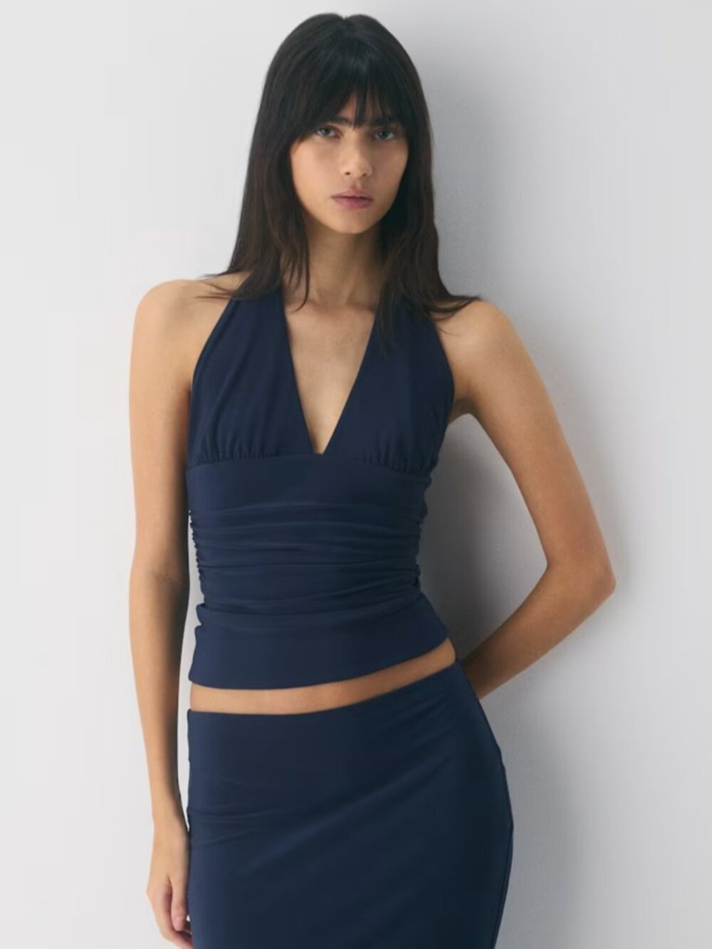 NWT Aritzia Smooth Matter WYLDER Halter Top Admiral L
